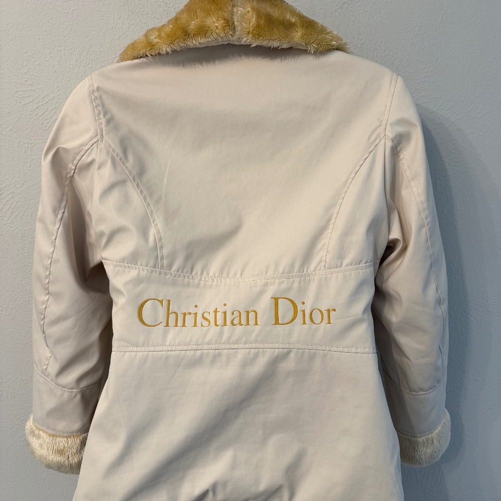 VTG Christian Dior Embroidered full zip jacket fur collar/cuffs size US 10